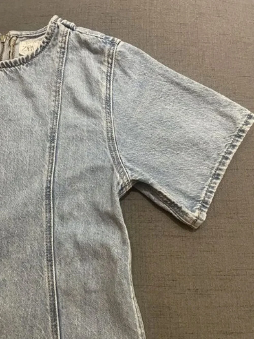 Zara Kids Girls Light Blue Denim Short Sleeve Dress SZ 9 Years